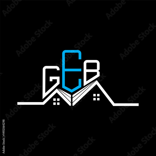 GEB Real State logo design, GEB simple and modern logo. GEB luxurious alphabet design