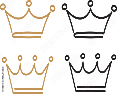 set of golden crowns