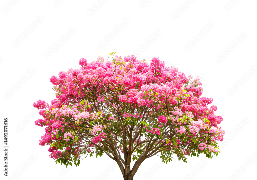 Fototapeta premium Pink Flowering Tree Stunning Image HD Wallpaper on Transparent background