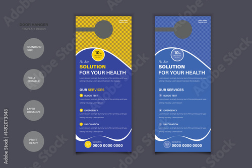 Editable Medical Door Hanger, Rack Card, DL Flyer And Banner Designs