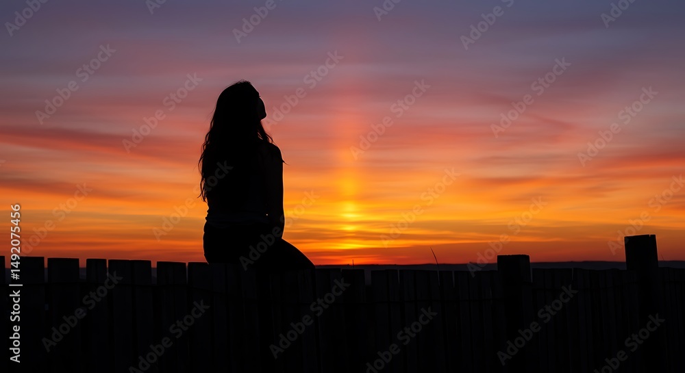 Fototapeta premium Sunset Silhouette's Embrace