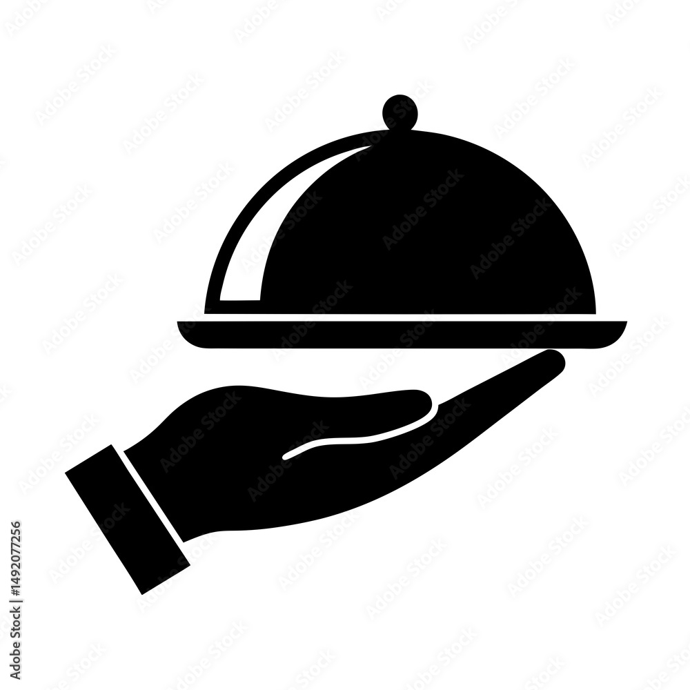 Hand holding a restaurant serving tray Hand holding a restaurant serving tray
