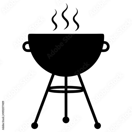 Black and white kettle grill icon