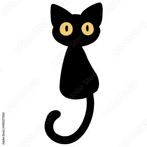手描きの黒猫のイラスト
