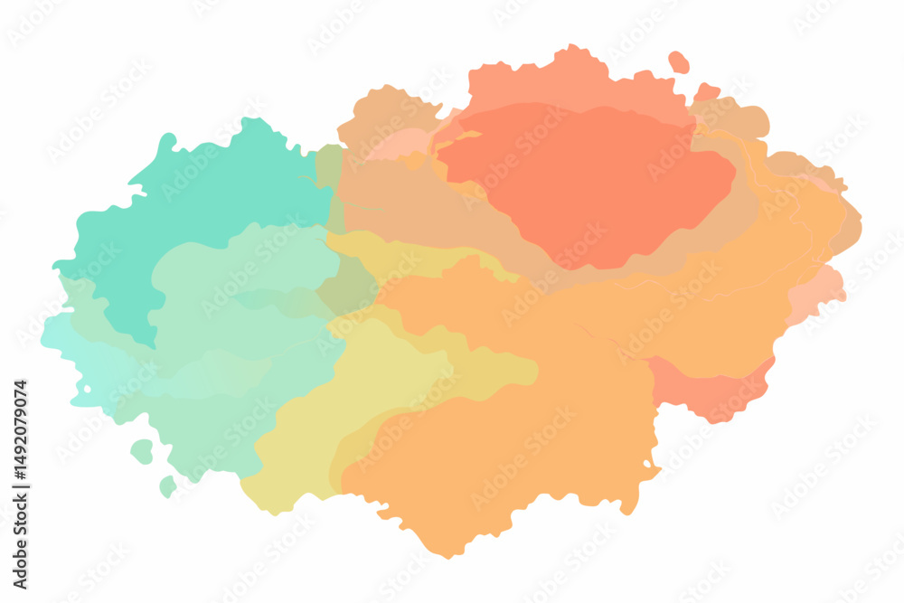 Abstract organic shapes with layers of transparent pastel colors Abstract organic shapes with layers of transparent pastel colors