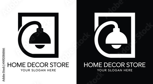 Home Decor Logo Bold Black Lamp Frame Design for Stylish Interior Stores