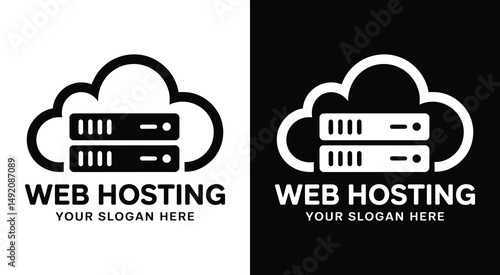 Hosting Logo Template for Web Services and Cloud Technology Brands