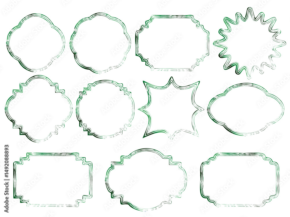 Fototapeta premium フレーム筆3、17緑