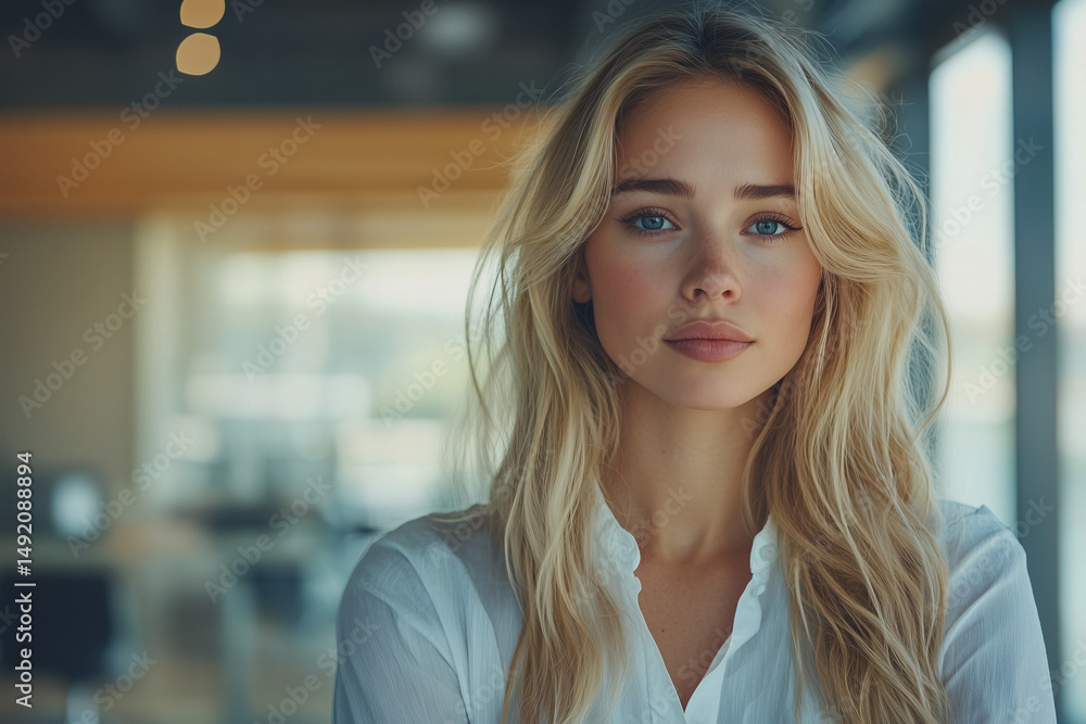 Obraz premium a confident female executive in a modern office