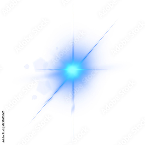 Blue Sparkle Light Effect PNG Shape