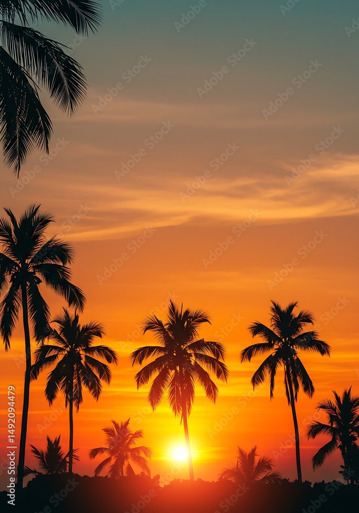 Golden Hour Palms AI Generated Golden Hour Palms AI Generated