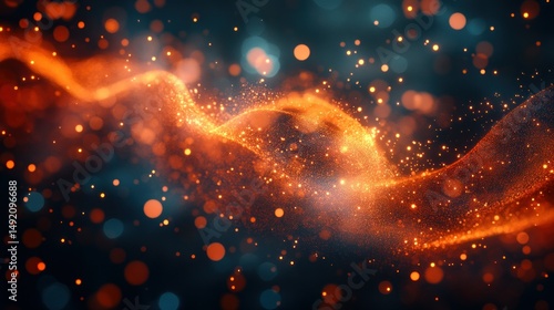 Abstract fiery energy waves