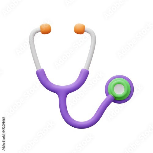 Purple Stethoscope Icon