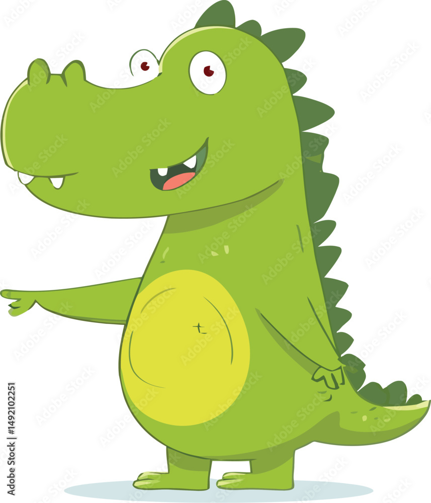 Obraz premium Dinosaur Cartoon Mascot Illustration Character Vector Clip-art Hand-drawn Logo Design