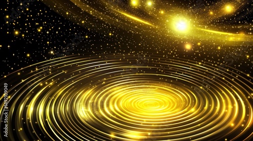 Wallpaper Mural Golden Cosmic Circular Stage Torontodigital.ca