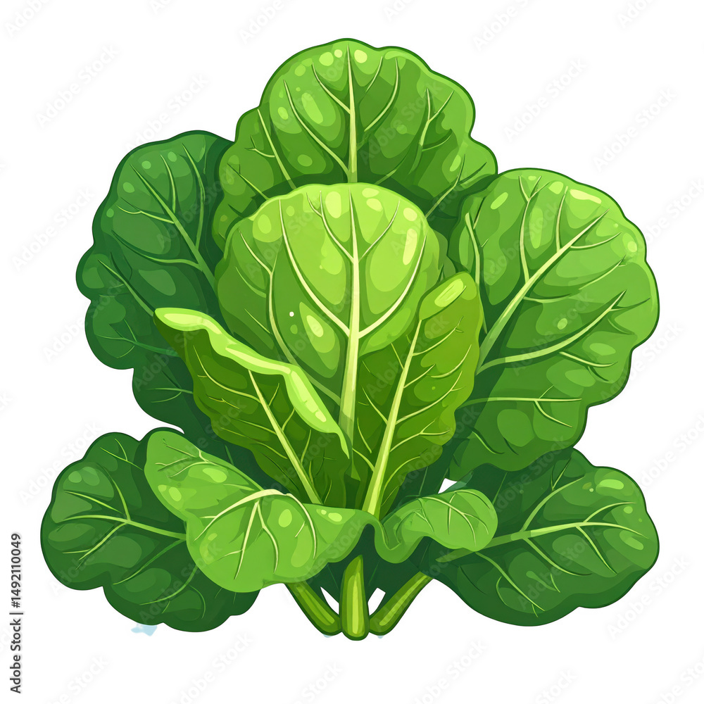 Fototapeta premium Fresh Green Spinach Leaves with Lush Texture Perfect for Culinary Displays and Healthy Lifestyle Illustrations in Vibrant Shades of Green