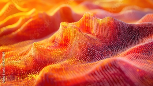 Abstract Orange Geometric Landscape