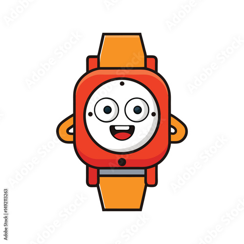 Flat and Minimal Wrist watch icon vector illustration isolated on white background