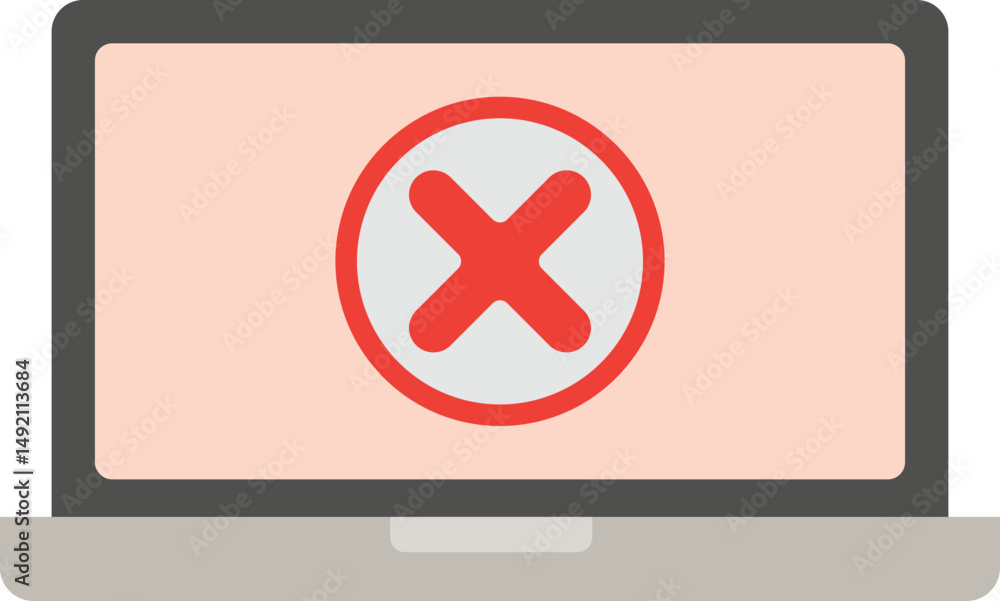 Obraz premium warning sign on computer screen