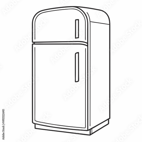 Simple line drawing of a retro refrigerator