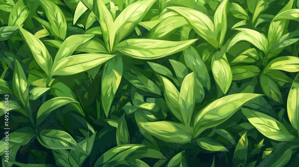 Lush green foliage closeup Lush green foliage closeup