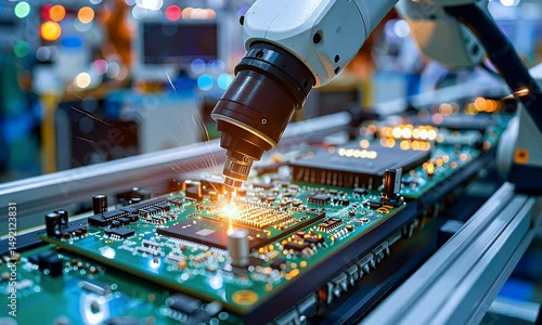 Robot Arm Assembles Circuit Board Precisely