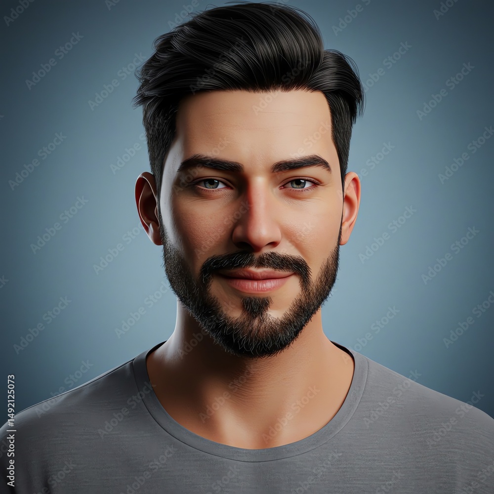 Obraz premium Man smiling portrait headshot studio