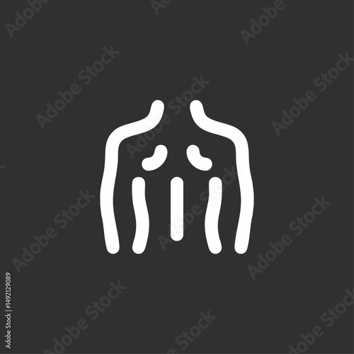 Human body backside icon logo flat vector design