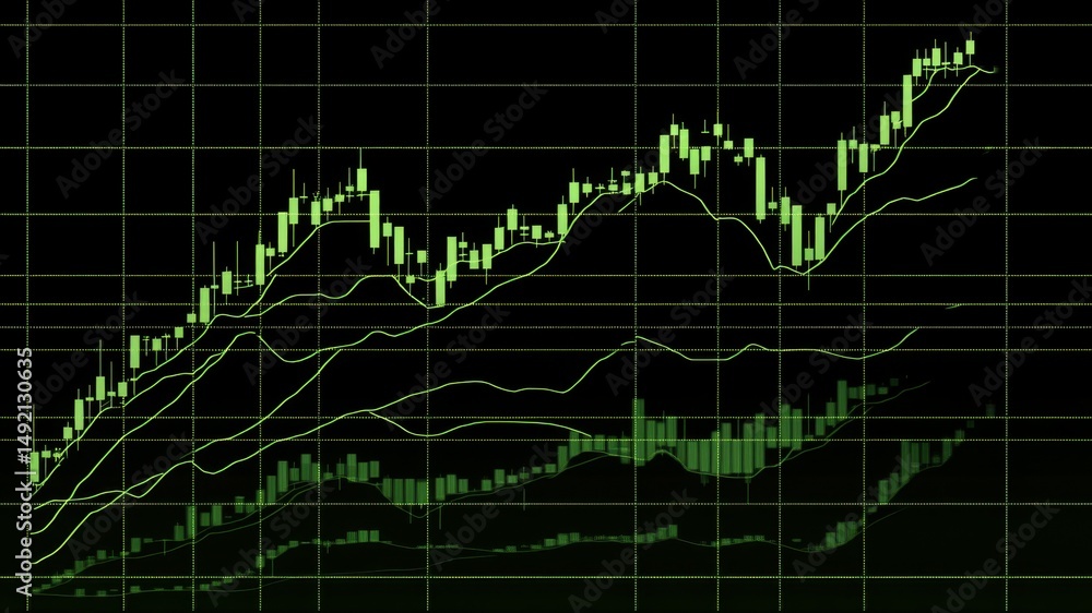 Stock market chart with financial trend data Stock market chart with financial trend data
