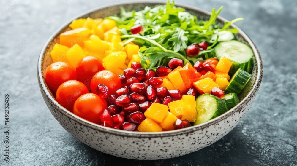 Vibrant Rainbow Veggie Bowl: A Delicious and Healthy Salad Recipe with Colorful Ingredients Vibrant Rainbow Veggie Bowl: A Delicious and Healthy Salad Recipe with Colorful Ingredients