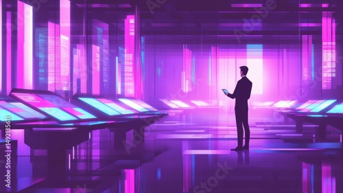 AI integration, data center visualization, futuristic data