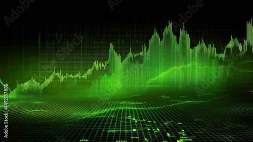 Financial chart showing economic growth, analysis