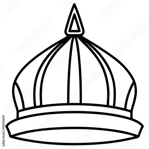 Simple Black Mitre Silhouette on White Background