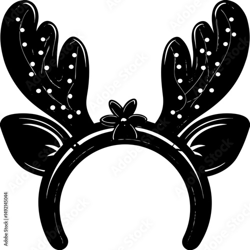 Reindeer antler headband silhouette vector illustration