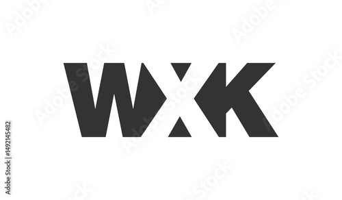 WXK logo design. Initial letter W X K bold font style for tech startups, consulting, corporate branding. Creative company name, headlines typography identity, trendy logotype.