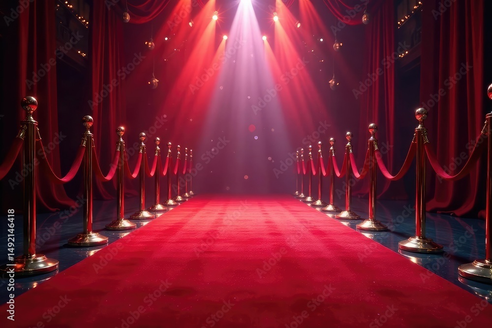 Dramatic red carpet entrance, shimmering lights , Hollywood, event Dramatic red carpet entrance, shimmering lights , Hollywood, event