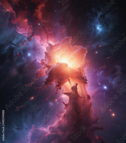 Ethereal glowing nebula-like liquid, cosmic motion,  peaceful,  design