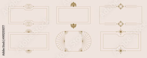 Vintage deco frame and border. Abstract decoration element object