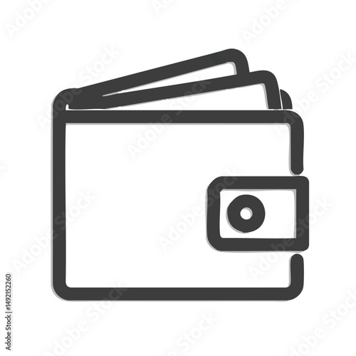 Stylized wallet icon with layered cards