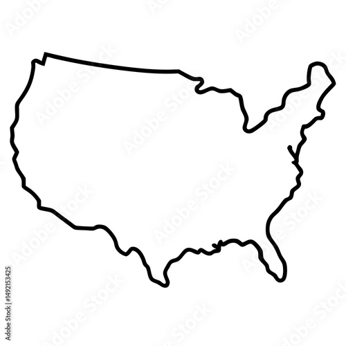 Simple outline map of the united states