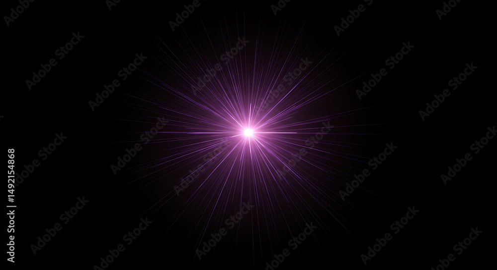 Obraz premium Radiant Pink Light Burst Against a Black Backdrop