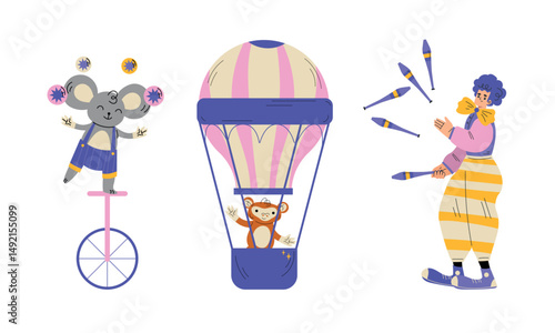A delightful and whimsical adventure featuring fun circus animals alongside colorful balloons