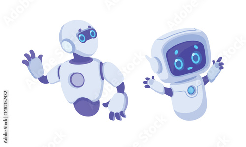 Charming Friendly Robots Illustrating the Exciting Future of Technology and Innovation