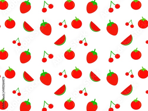 seamless pattern with red fruits