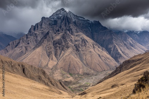 Serene Mountain Vista Majestic Peaks and Valleys