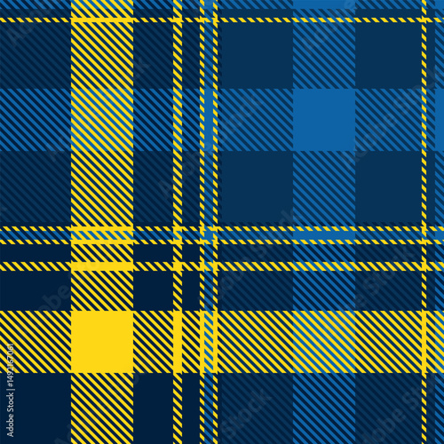 Vibrant navy blue and sunny yellow plaid pattern.  Perfect for textile design, fashion, web backgrounds, or any project needing a bold, energetic feel.