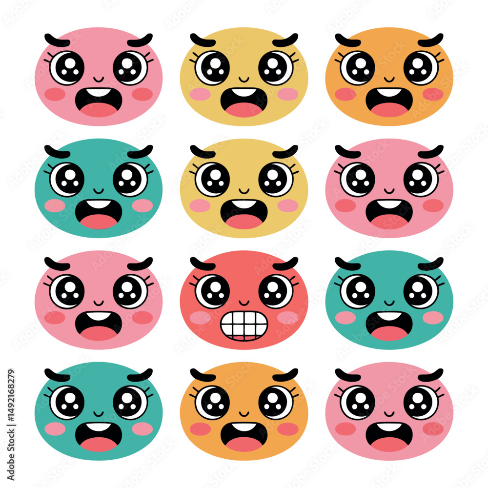 set of funny cartoon owls set of funny cartoon owls