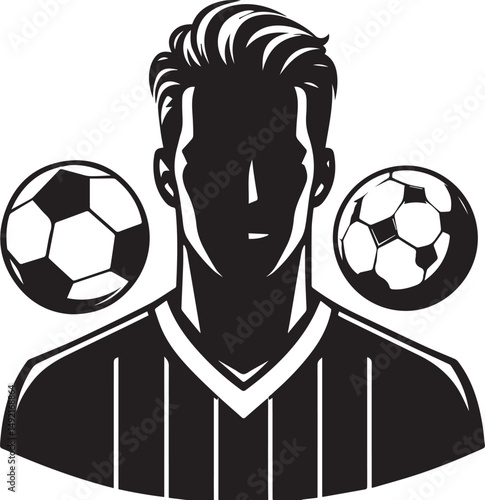 Dynamic Football Player Illustrations in Bold Graphic Style
