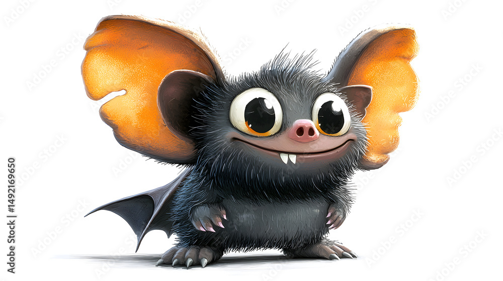 Fototapeta premium Adorable Chubby Bat with Oversized Ears and A Tiny Fan 21d40eef 3062 4ef6 B38a 86a436f52b1a 2