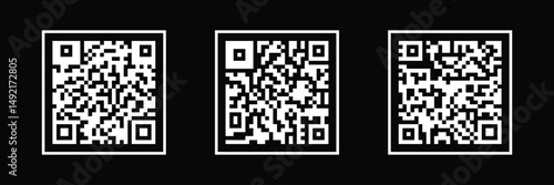 QR codes for smartphone. QR code with inscription scan me with smartphone. Scan me icon. Scan qr code icon for payment. Eps 10.